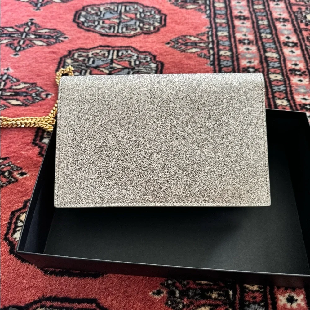 Yves Saint Laurent Metallic Shoulder Bag with Gold Accents - Picture 4 of 4